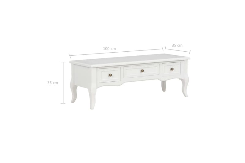 TV-bänk 100x35x35 cm vit trä - Vit - Möbler - Vardagsrum - Tv-möbler & mediamöbler - Tv-bänkar
