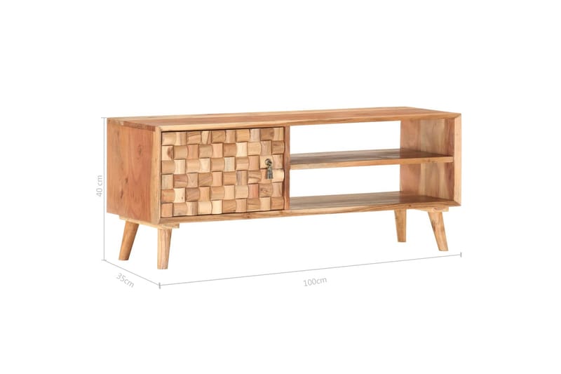 TV-bänk 100x35x40 cm massivt akaciaträ - Brun - Möbler - Vardagsrum - Tv-möbler & mediamöbler - Tv-bänkar