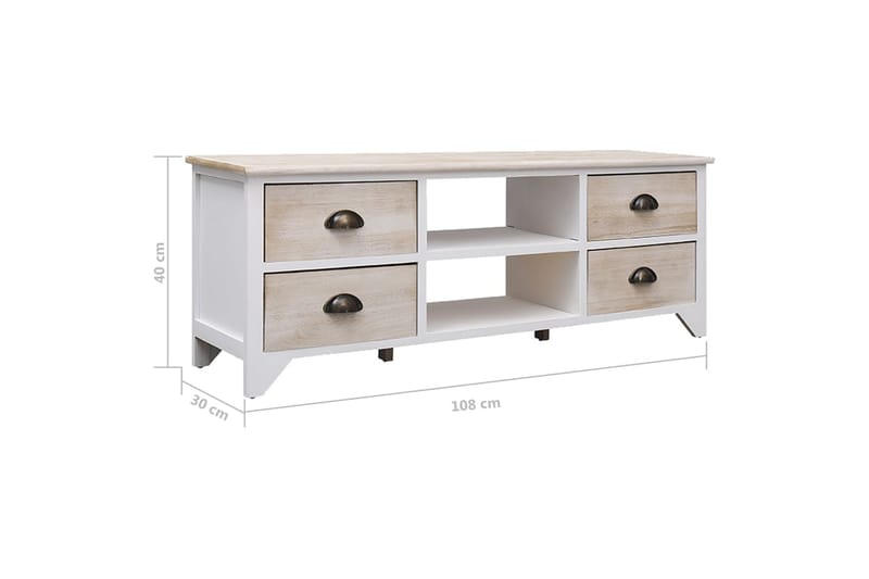 Tv-bänk 108x30x40 cm massivt paulowniaträ - Brun - Möbler - Vardagsrum - Tv-möbler & mediamöbler - Tv-bänkar