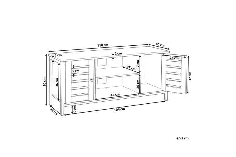 TV-bänk 110 cm mörkbrun VILSECK - Trä/natur - Tv-bänkar