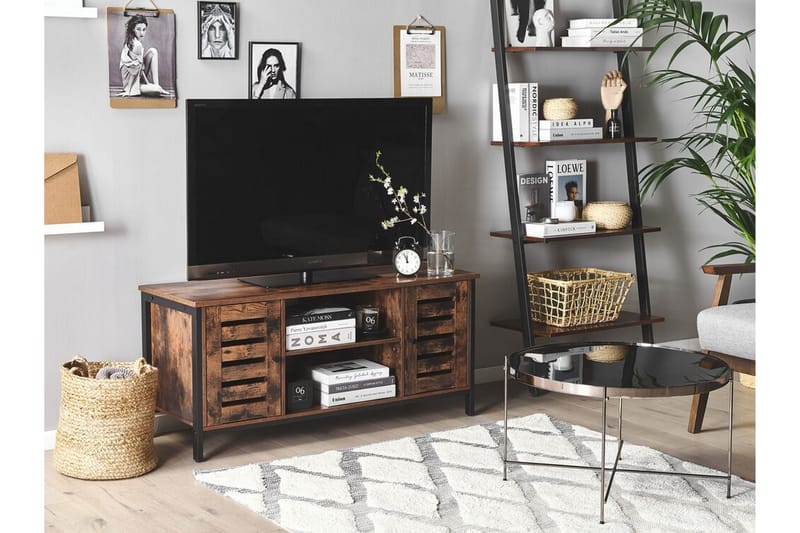 TV-bänk 110 cm mörkbrun VILSECK - Trä/natur - Tv-bänkar