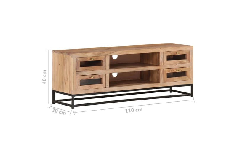 TV-bänk 110x30x40 cm massiv akacia - Brun - Möbler - Vardagsrum - Tv-möbler & mediamöbler - Tv-bänkar