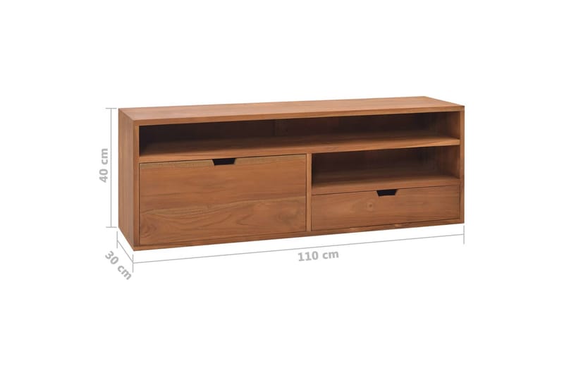 TV-bänk 110x30x40 cm massiv teak - Silver - Möbler - Vardagsrum - Tv-möbler & mediamöbler - Tv-bänkar