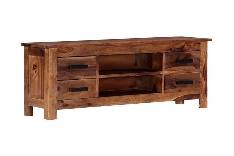 TV-bänk 110x30x40 cm massivt sheshamträ - Brun - Tv-bänkar