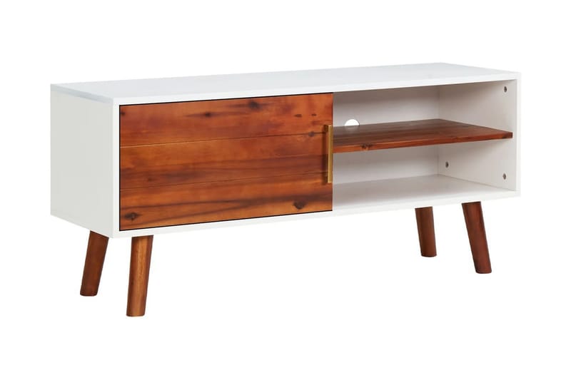 TV-bänk 110x35x50 cm massivt akaciaträ och MDF - Brun - Möbler - Vardagsrum - Tv-möbler & mediamöbler - Tv-bänkar
