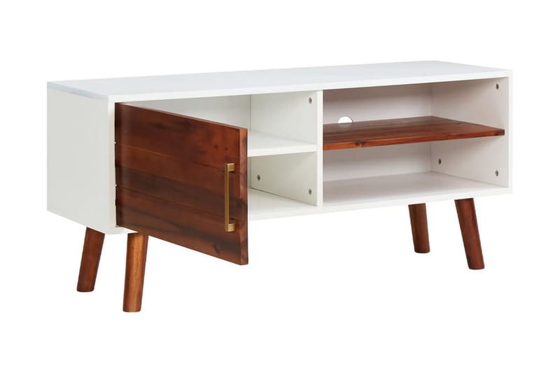 TV-bänk 110x35x50 cm massivt akaciaträ och MDF - Brun - Möbler - Vardagsrum - Tv-möbler & mediamöbler - Tv-bänkar
