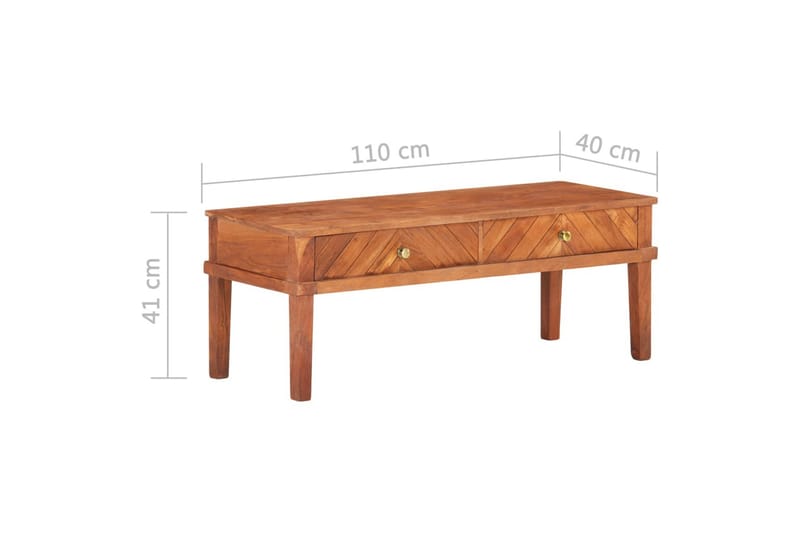 TV-bänk 110x40x41 cm massivt akaciaträ - Brun - Möbler - Vardagsrum - Tv-möbler & mediamöbler - Tv-bänkar