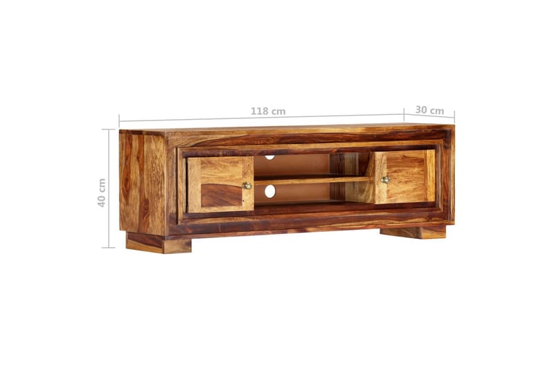 TV-bänk 118x30x40 cm massivt sheshamträ - Brun - Möbler - Vardagsrum - Tv-möbler & mediamöbler - Tv-bänkar