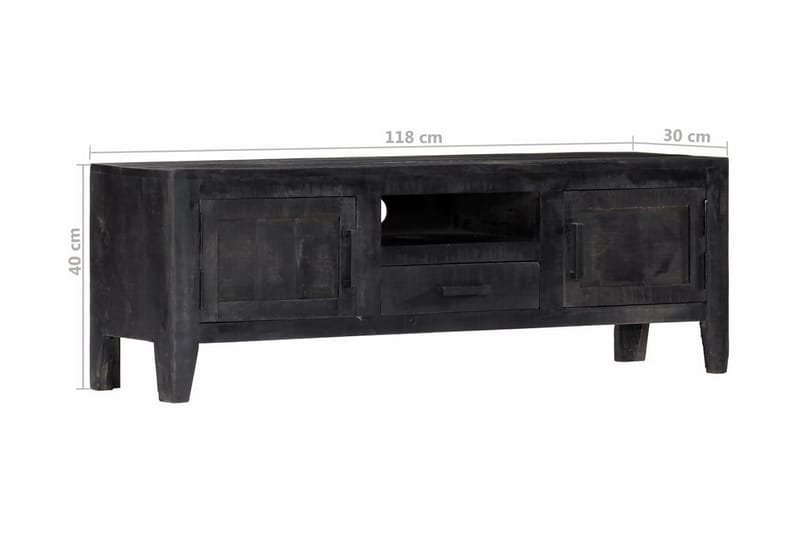 TV-bänk 118x30x40 cm svart massivt mangoträ - Svart - Möbler - Vardagsrum - Tv-möbler & mediamöbler - Tv-bänkar