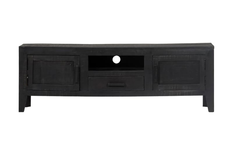 TV-bänk 118x30x40 cm svart massivt mangoträ - Svart - Möbler - Vardagsrum - Tv-möbler & mediamöbler - Tv-bänkar