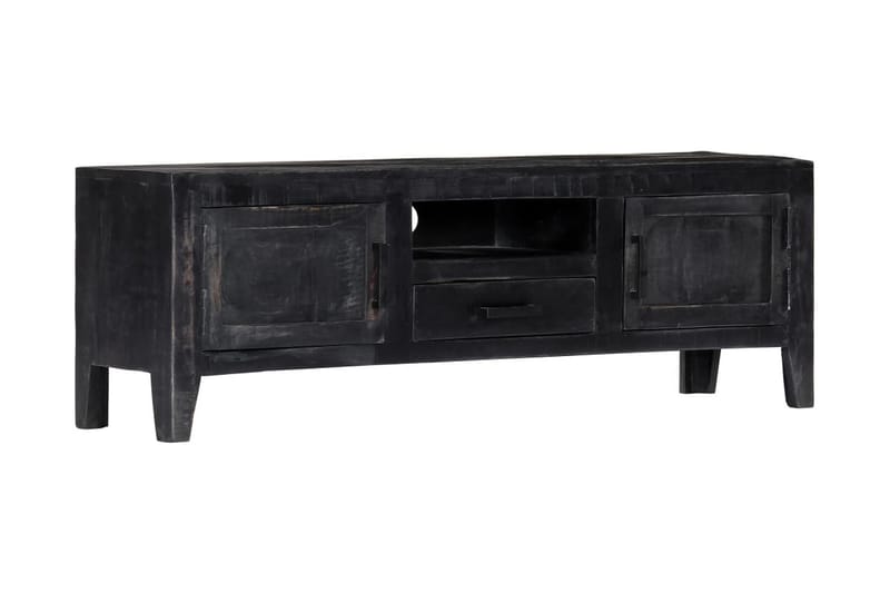 TV-bänk 118x30x40 cm svart massivt mangoträ - Svart - Möbler - Vardagsrum - Tv-möbler & mediamöbler - Tv-bänkar
