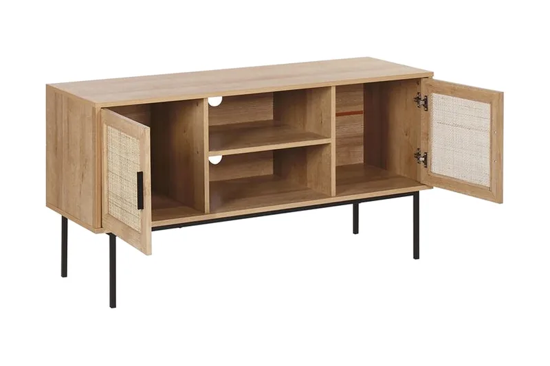 TV-bänk 120 cm rotting ljusbrun PASCO - Trä/natur - Möbler - Vardagsrum - Tv-möbler & mediamöbler - Tv-bänkar