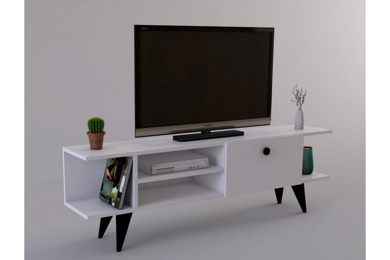 TV-BÄNK 120 cm Vit/Svart - Möbler - Vardagsrum - Tv-möbler & mediamöbler - Tv-bänkar