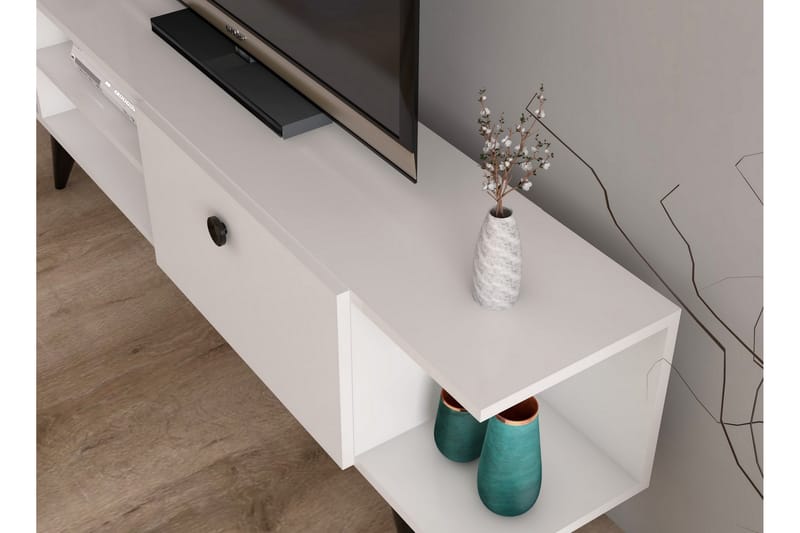 TV-BÄNK 120 cm Vit/Svart - Möbler - Vardagsrum - Tv-möbler & mediamöbler - Tv-bänkar