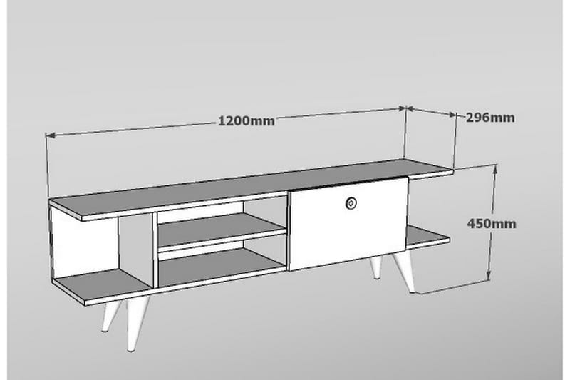 TV-BÄNK 120 cm Vit/Svart - Möbler - Vardagsrum - Tv-möbler & mediamöbler - Tv-bänkar