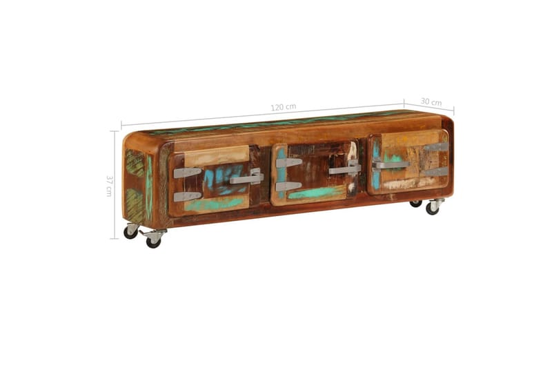 TV-bänk 120x30x37 cm massivt återvunnet trä - Brun - Möbler - Vardagsrum - Tv-möbler & mediamöbler - Tv-bänkar