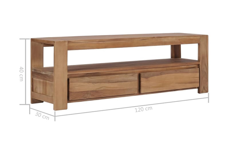 TV-bänk 120x30x40 cm massiv teak - Brun - Möbler - Vardagsrum - Tv-möbler & mediamöbler - Tv-bänkar
