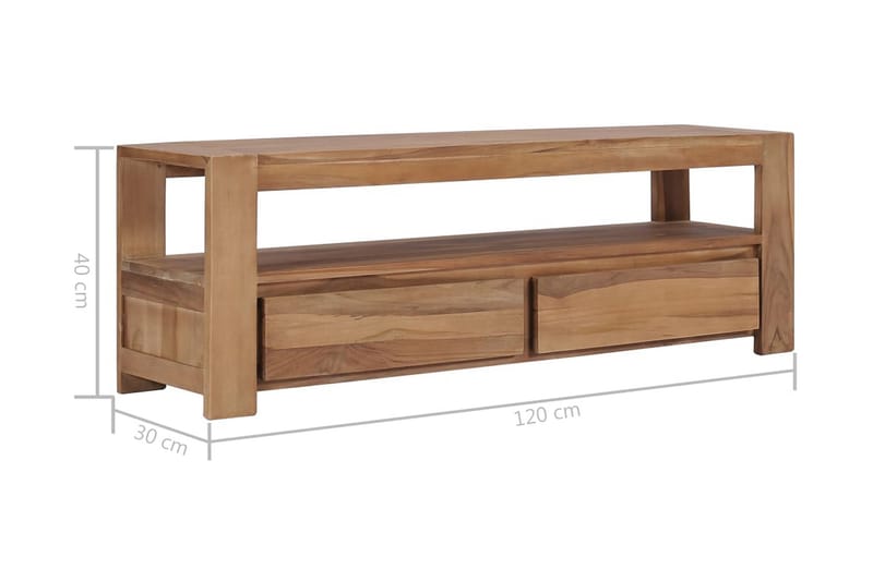 TV-bänk 120x30x40 cm massiv teak - Brun - Tv-bänkar