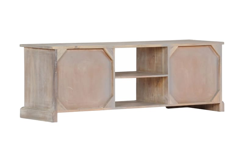 TV-bänk 120x30x40 cm massivt akaciaträ - Vit - Möbler - Vardagsrum - Tv-möbler & mediamöbler - Tv-bänkar