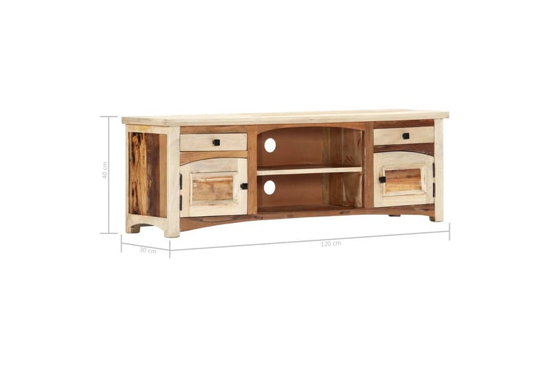 TV-bänk 120x30x40 cm massivt återvunnet trä - Brun - Möbler - Vardagsrum - Tv-möbler & mediamöbler - Tv-bänkar
