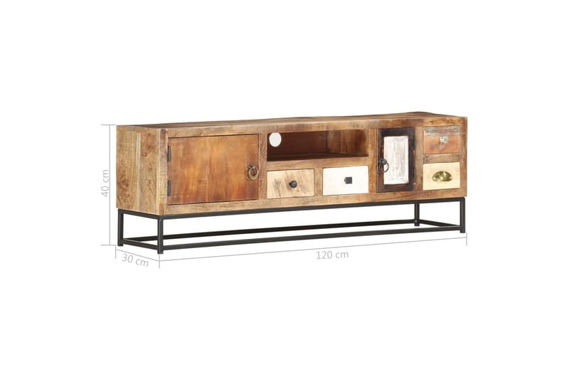 TV-bänk 120x30x40 cm massivt återvunnet trä - Brun - Möbler - Vardagsrum - Tv-möbler & mediamöbler - Tv-bänkar
