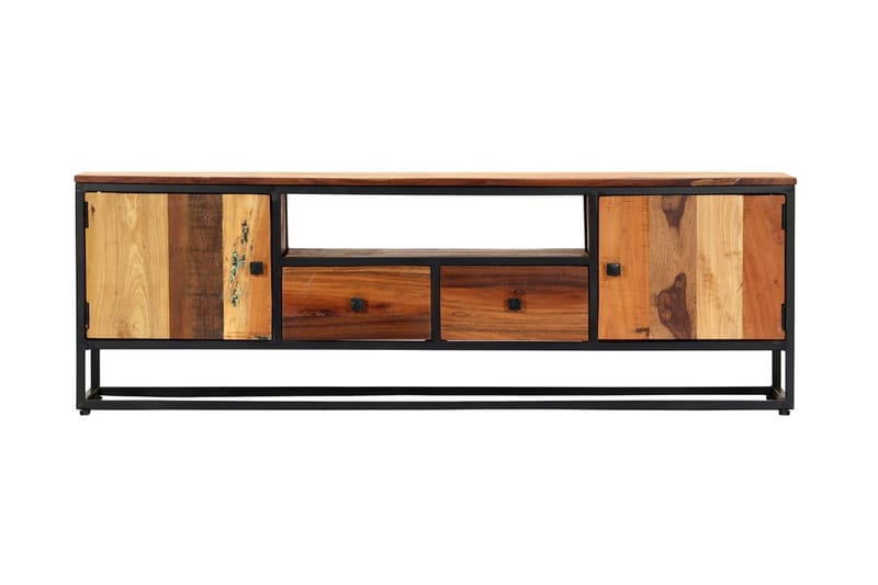 TV-bänk 120x30x40 cm massivt återvunnet trä och stål - Brun - Möbler - Vardagsrum - Tv-möbler & mediamöbler - Tv-bänkar