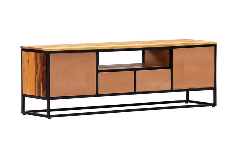 TV-bänk 120x30x40 cm massivt återvunnet trä och stål - Brun - Möbler - Vardagsrum - Tv-möbler & mediamöbler - Tv-bänkar