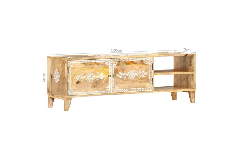 TV-bänk 120x30x40 cm massivt mangoträ - Brun - Möbler - Vardagsrum - Tv-möbler & mediamöbler - Tv-bänkar