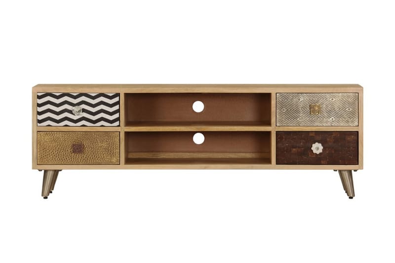 TV-bänk 120x30x40 cm massivt mangoträ - Brun - Möbler - Vardagsrum - Tv-möbler & mediamöbler - Tv-bänkar
