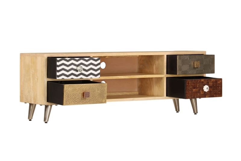 TV-bänk 120x30x40 cm massivt mangoträ - Brun - Möbler - Vardagsrum - Tv-möbler & mediamöbler - Tv-bänkar