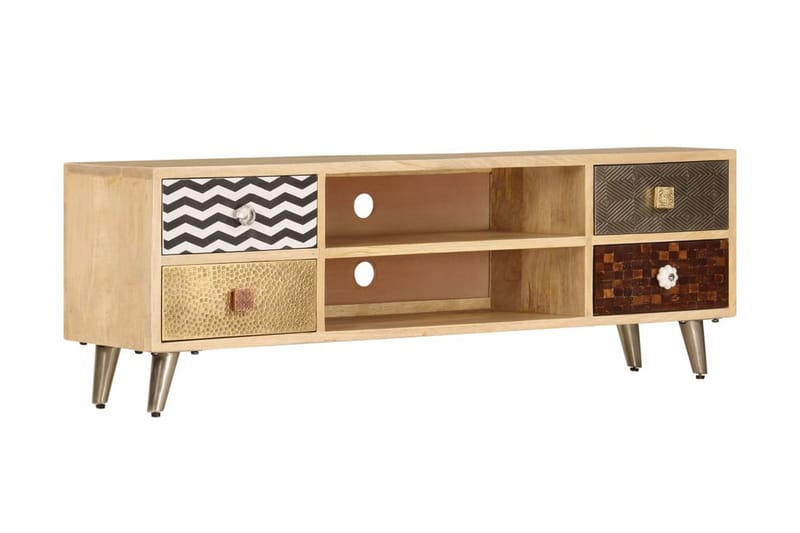 TV-bänk 120x30x40 cm massivt mangoträ - Brun - Möbler - Vardagsrum - Tv-möbler & mediamöbler - Tv-bänkar