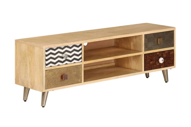 TV-bänk 120x30x40 cm massivt mangoträ - Brun - Möbler - Vardagsrum - Tv-möbler & mediamöbler - Tv-bänkar