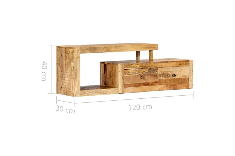 TV-bänk 120x30x40 cm massivt mangoträ - Brun - Möbler - Vardagsrum - Tv-möbler & mediamöbler - Tv-bänkar