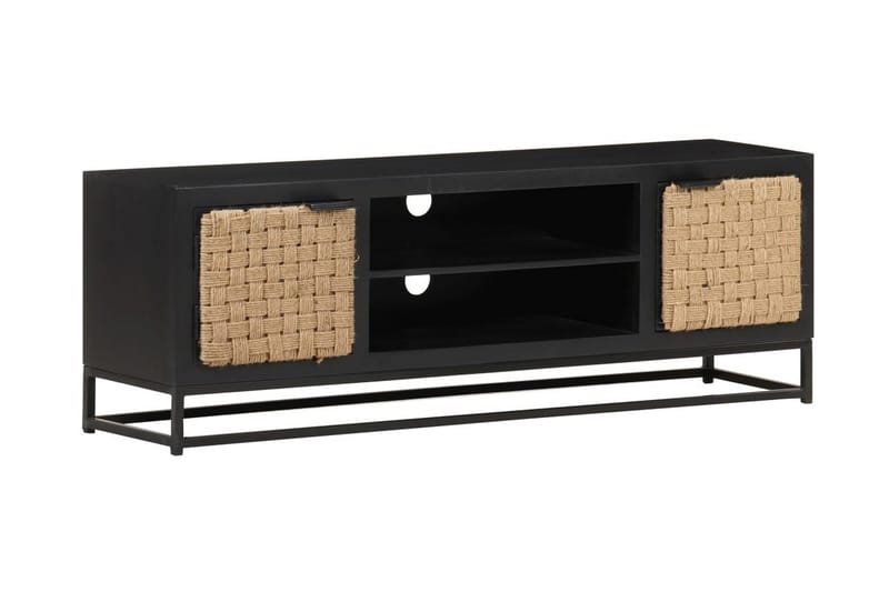 Tv-bänk 120x30x40 cm massivt mangoträ - Svart - Möbler - Vardagsrum - Tv-möbler & mediamöbler - Tv-bänkar