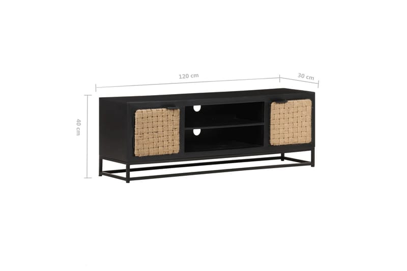 Tv-bänk 120x30x40 cm massivt mangoträ - Svart - Möbler - Vardagsrum - Tv-möbler & mediamöbler - Tv-bänkar