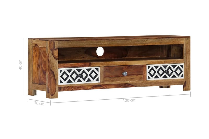 TV-bänk 120x30x40 cm massivt sheshamträ - Brun - Möbler - Vardagsrum - Tv-möbler & mediamöbler - Tv-bänkar