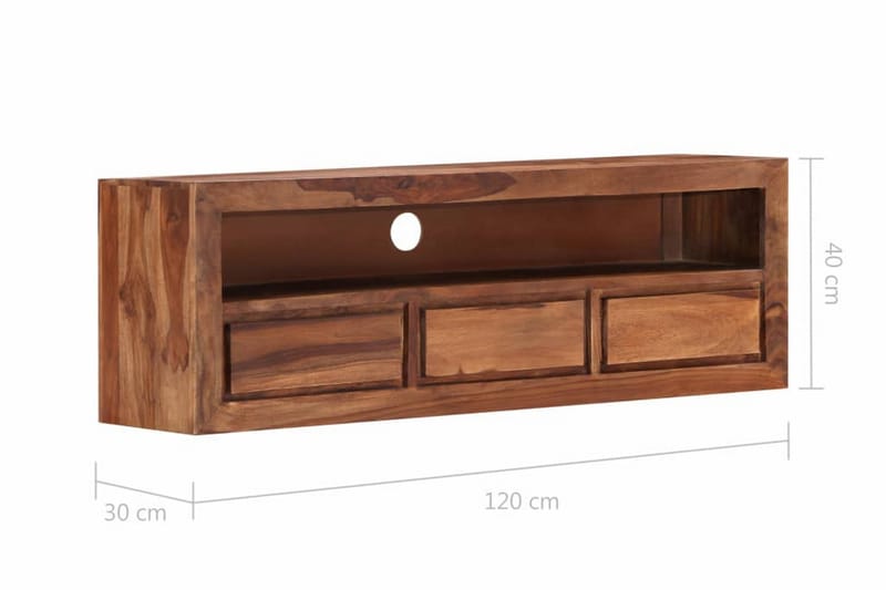 TV-bänk 120x30x40 cm massivt sheshamträ - Brun - Möbler - Vardagsrum - Tv-möbler & mediamöbler - Tv-bänkar