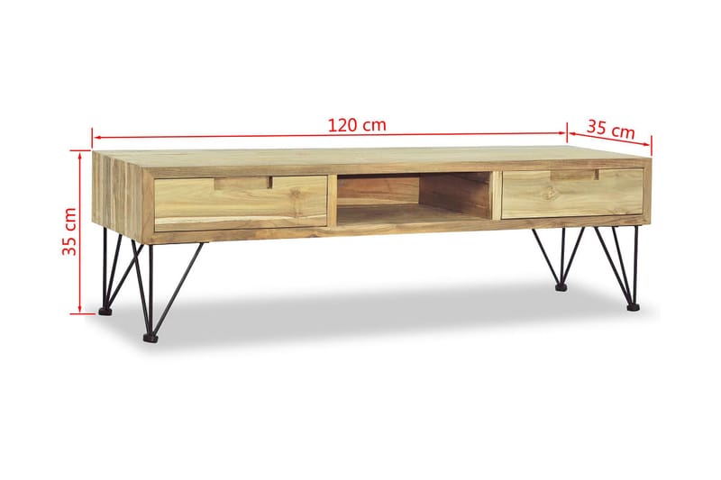TV-bänk 120x35x35 cm massiv teak - Brun - Möbler - Vardagsrum - Tv-möbler & mediamöbler - Tv-bänkar