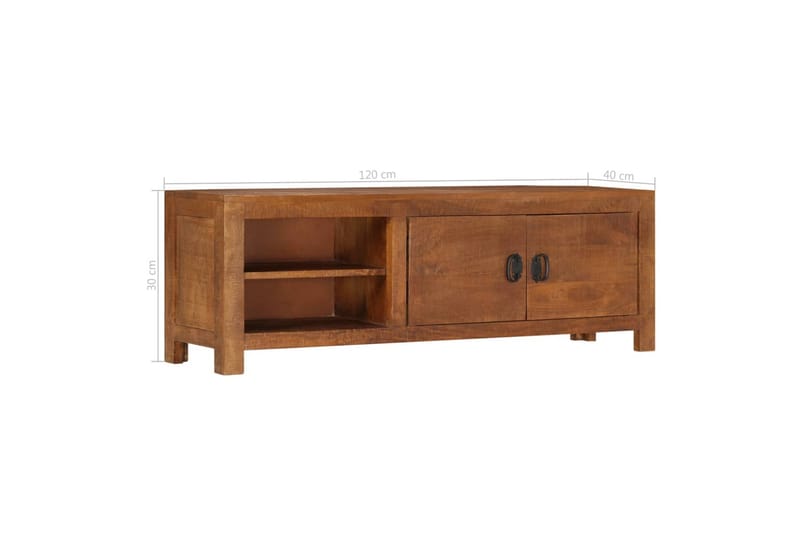 TV-bänk 120x40x30 cm massivt mangoträ - Brun - Möbler - Vardagsrum - Tv-möbler & mediamöbler - Tv-bänkar