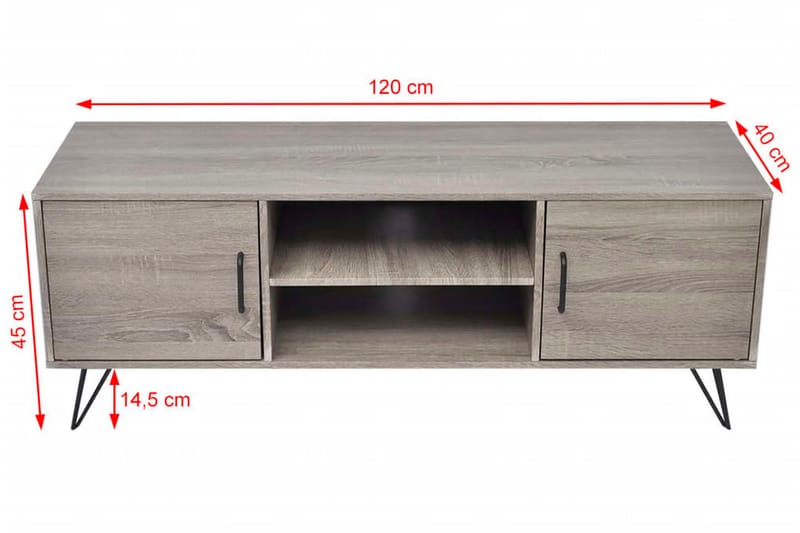 TV-bänk 120x40x45 cm grå - Grå - Möbler - Vardagsrum - Tv-möbler & mediamöbler - Tv-bänkar