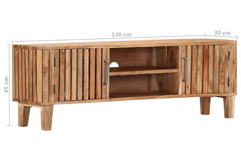 TV-bänk 130x30x45 cm massivt akaciaträ - Brun - Möbler - Vardagsrum - Tv-möbler & mediamöbler - Tv-bänkar