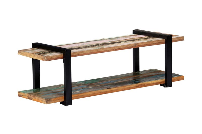 TV-bänk 130x40x40 cm massivt återvunnet trä - Flerfärgad - Möbler - Vardagsrum - Tv-möbler & mediamöbler - Tv-bänkar