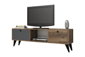 TV-BÄNK 138 cm Valnöt/Svart/Grå