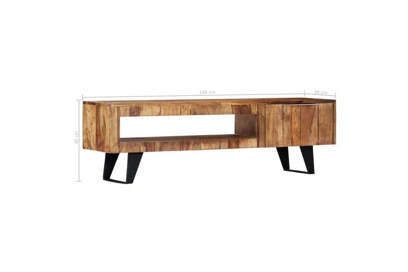 TV-bänk 140x30x40 cm massivt sheshamträ - Brun - Möbler - Vardagsrum - Tv-möbler & mediamöbler - Tv-bänkar