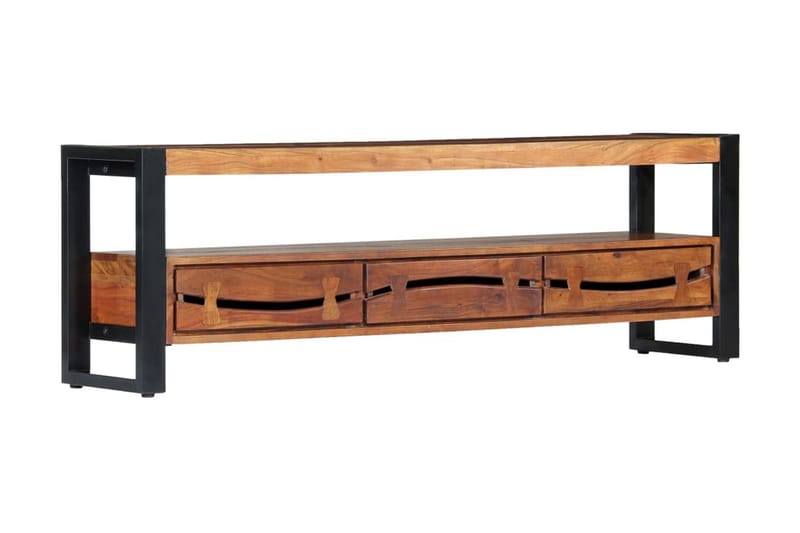 TV-bänk 140x30x45 cm massivt akaciaträ - Brun - Möbler - Vardagsrum - Tv-möbler & mediamöbler - Tv-bänkar