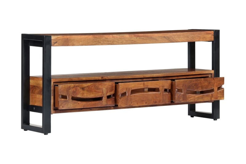 TV-bänk 140x30x45 cm massivt akaciaträ - Brun - Möbler - Vardagsrum - Tv-möbler & mediamöbler - Tv-bänkar