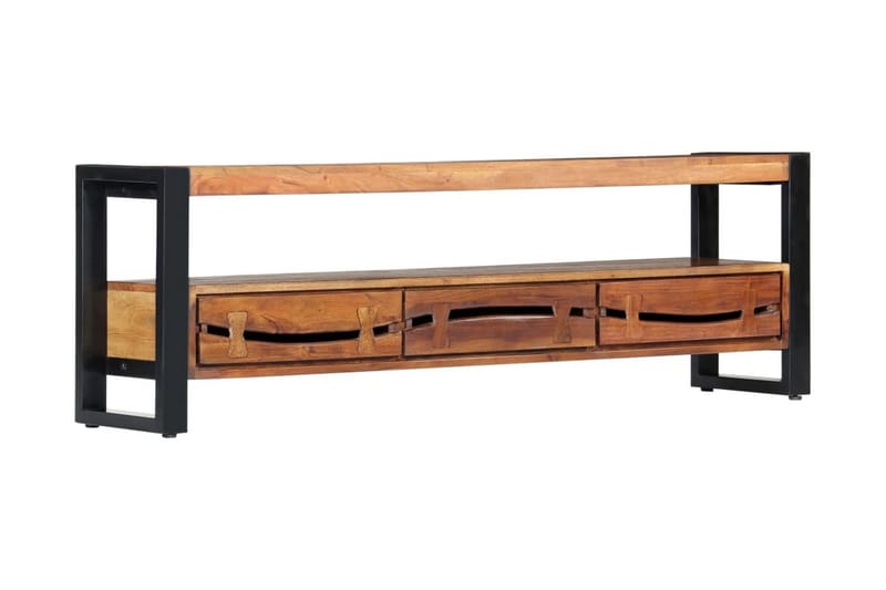 TV-bänk 140x30x45 cm massivt akaciaträ - Brun - Möbler - Vardagsrum - Tv-möbler & mediamöbler - Tv-bänkar