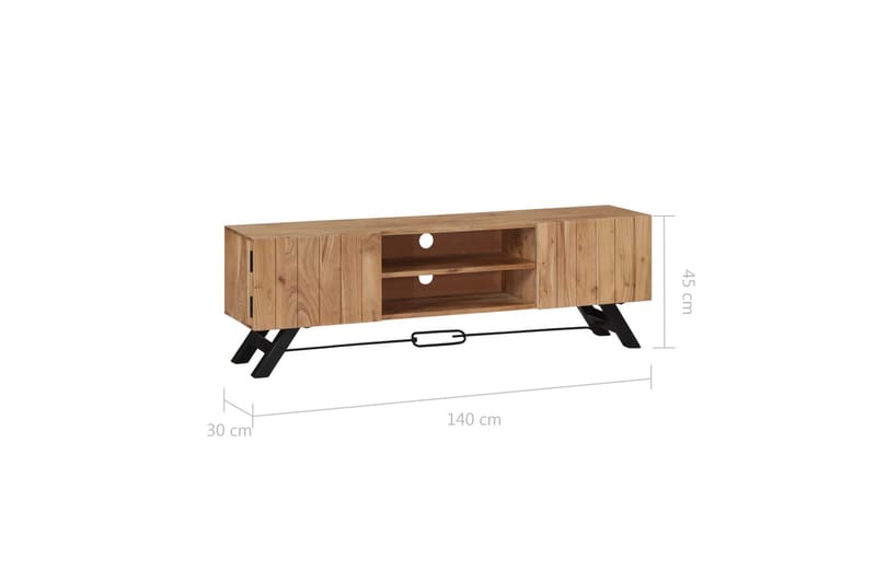 TV-bänk 140x30x45 cm massivt akaciaträ - Brun - Möbler - Vardagsrum - Tv-möbler & mediamöbler - Tv-bänkar