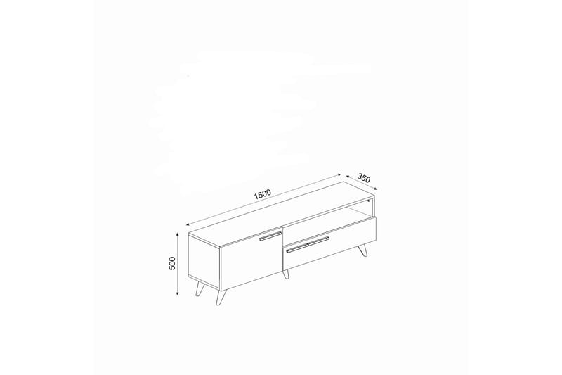TV-BÄNK 150 cm 2 Skåp Natur/Vit - Möbler - Vardagsrum - Tv-möbler & mediamöbler - Tv-bänkar