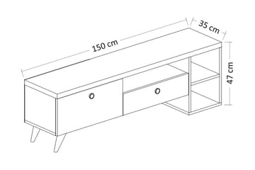 Tv-bänk 150 cm 2 Skåp - Svart/Natur - Möbler - Vardagsrum - Tv-möbler & mediamöbler - Tv-bänkar